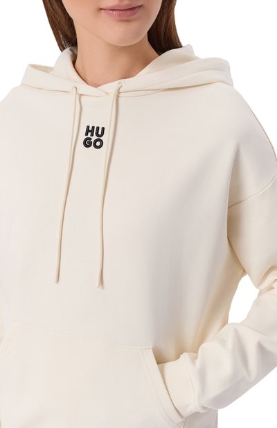 Хлопковое худи HUGO кремового цвета по цене 14900 руб., арт. 50522423, фото 5 Хлопковое худи HUGO, арт. 50522423, фото 5