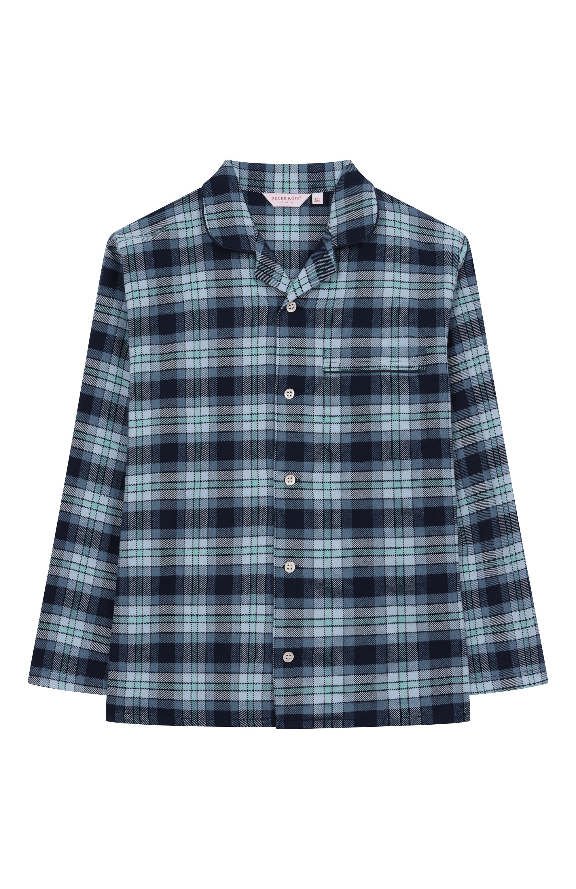 Хлопковая пижама DEREK ROSE темно-синего цвета по цене 22400 руб., арт. 7025-KELB043, фото 2 Хлопковая пижама DEREK ROSE, арт. 7025-KELB043, фото 2