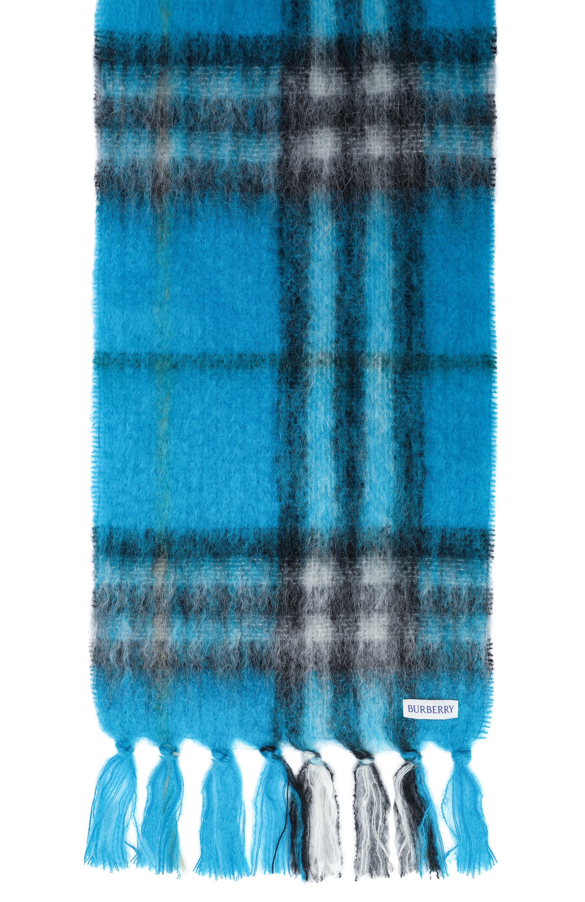 Шерстяной шарф BURBERRY синего цвета по цене 73950 руб., арт. 8112966, фото 4 Шерстяной шарф BURBERRY, арт. 8112966, фото 4