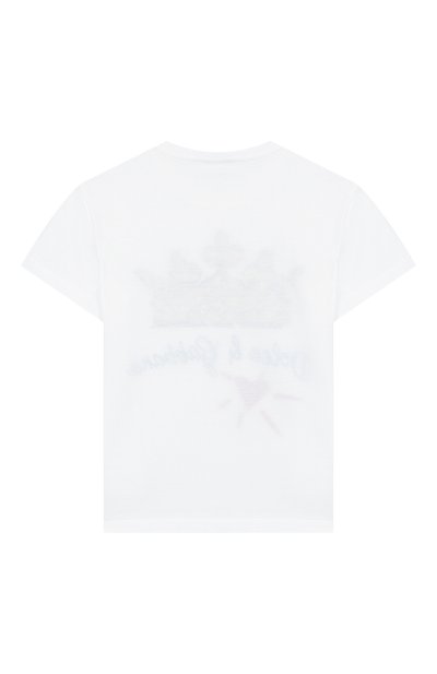 Хлопковая футболка DOLCE & GABBANA белого цвета по цене 10900 руб., арт. L4JT7N/G7SFF/8-14, фото 2 Хлопковая футболка DOLCE & GABBANA, арт. L4JT7N/G7SFF/8-14, фото 2