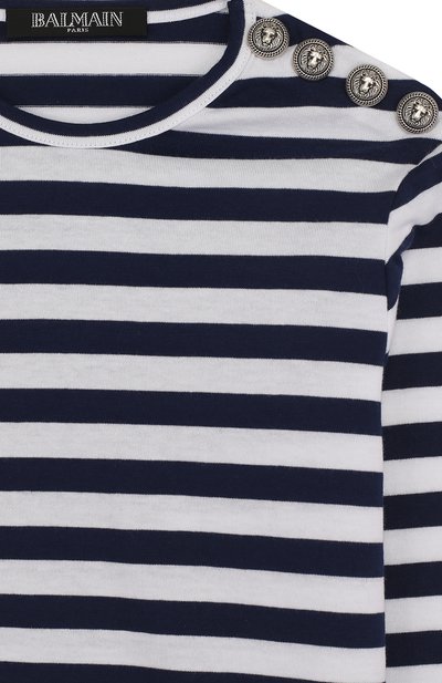 Хлопковый лонгслив в полоску BALMAIN, арт. S8E/8015/J157, фото 3
