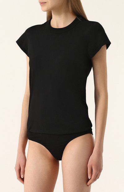 Однотонное хлопковое боди с коротким рукавом ALEXANDERWANG.T, арт. 4C997011B0, фото 3