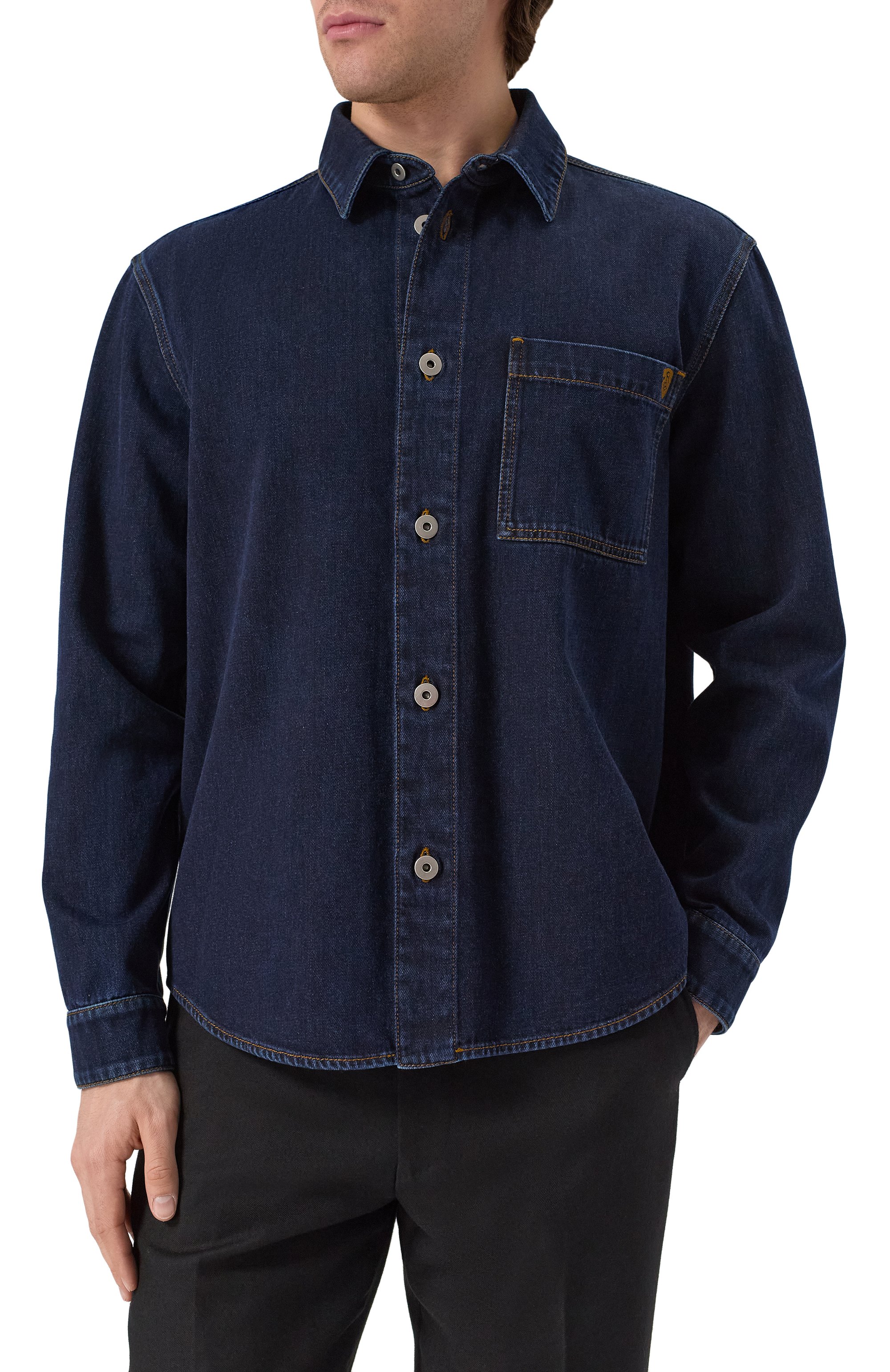 Джинсовая рубашка BURBERRY, арт. 8099416, фото 3