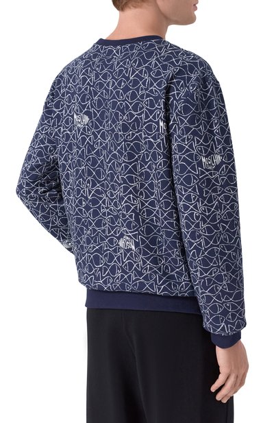 Хлопковый свитшот MOSCHINO синего цвета по цене 28250 руб., арт. A1701/9310, фото 4 Хлопковый свитшот MOSCHINO, арт. A1701/9310, фото 4