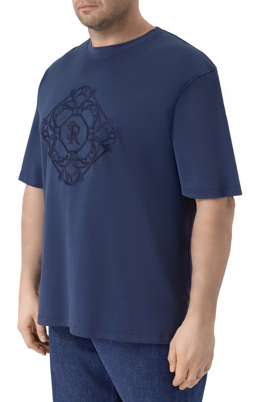 Хлопковая футболка Stefano Ricci MNH6104930/LUXT Синий  MNH6104930/LUXT Фото 3