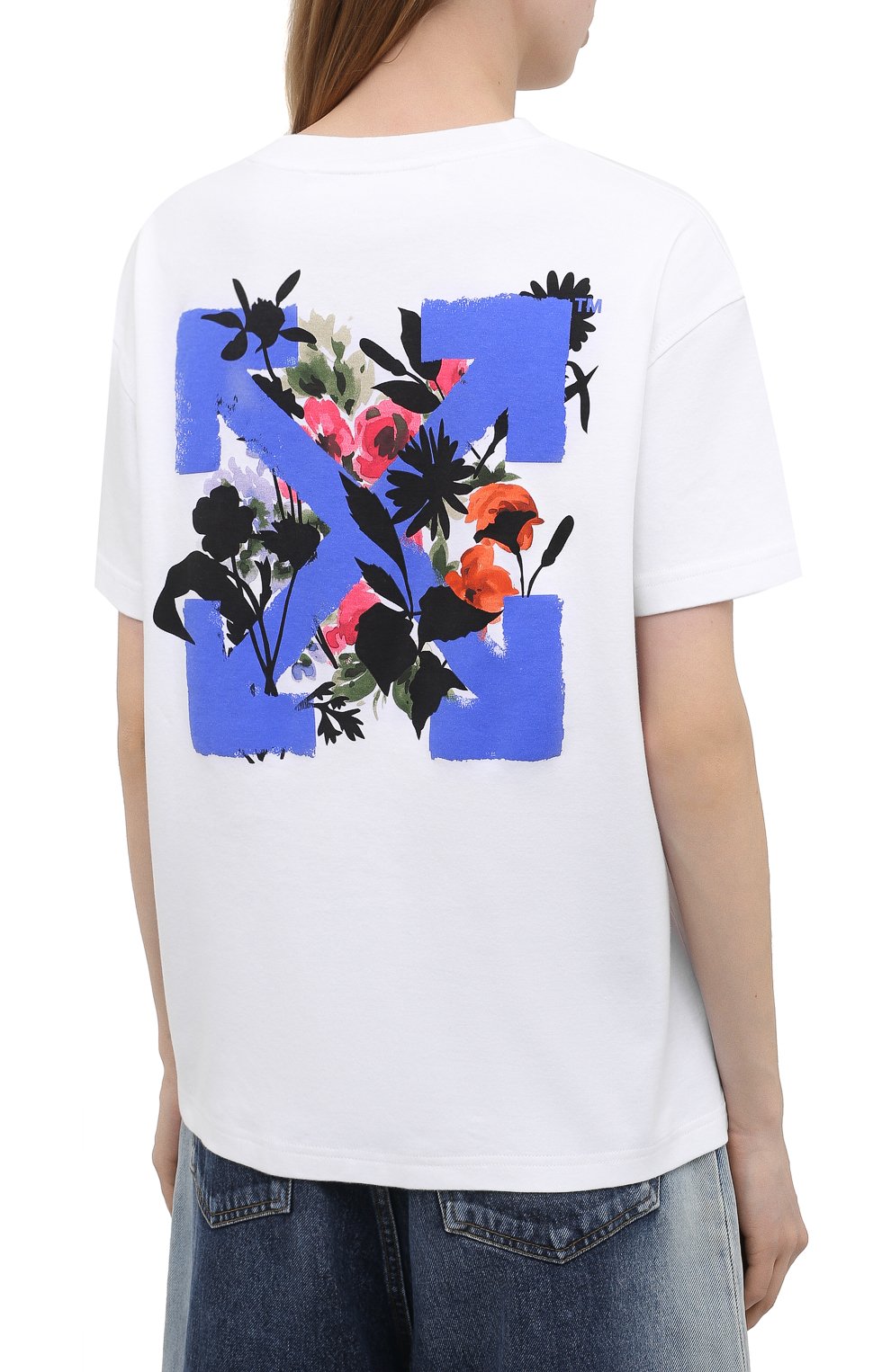 Хлопковая футболка OFF-WHITE белого цвета по цене 46500 руб., арт. 0WAA089S21JER001, фото 4 Хлопковая футболка OFF-WHITE, арт. 0WAA089S21JER001, фото 4