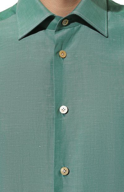 Сорочка из �хлопка и льна KITON, арт. UCIH06609, фото 5