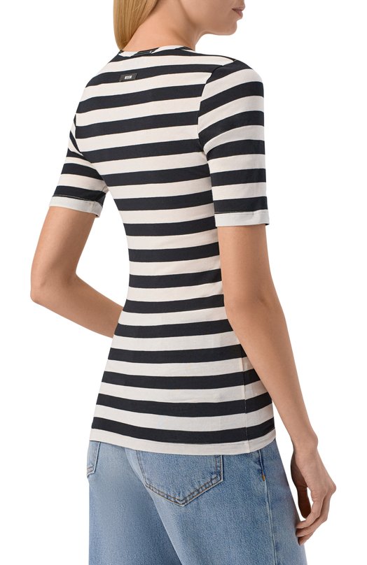 Хлопковая футболка MSGM 4042MDM82 267301/267301 Чёрно-белый  4042MDM82 267301/267301 Фото 4