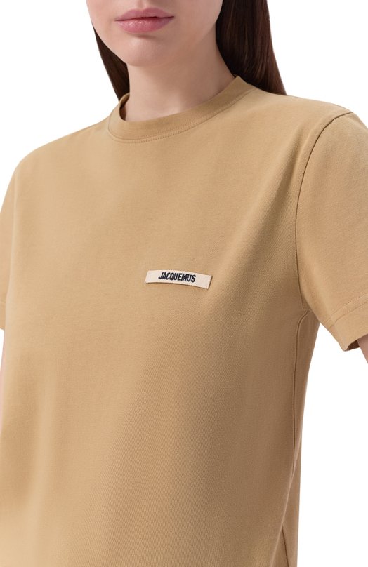 Хлопковая футболка Jacquemus 25HTSW00550/AJ00029 Бежевый  25HTSW00550/AJ00029 Фото 5