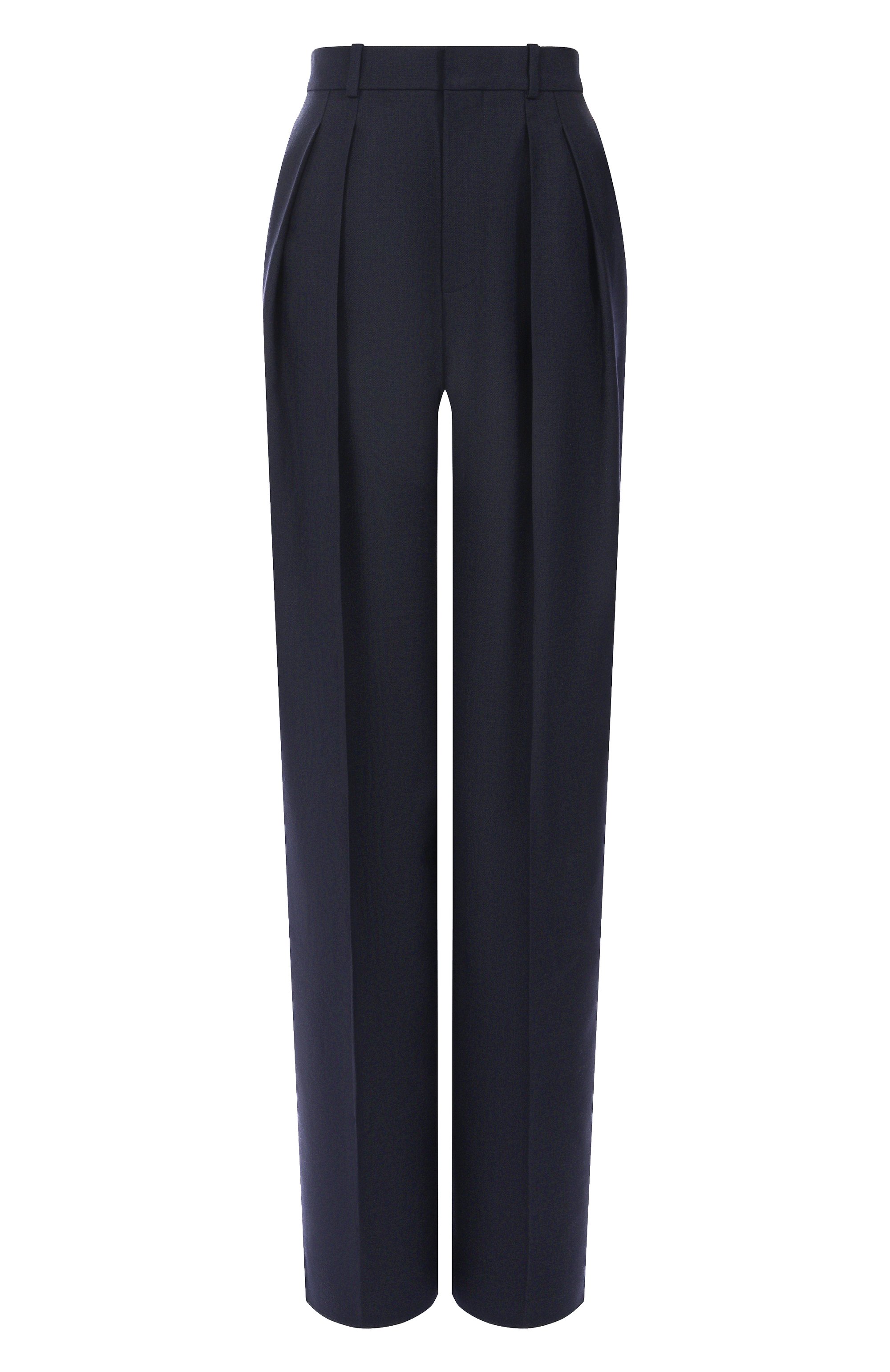 Шерстяные брюки SAINT LAURENT темно-синего цвета по цене 192000 руб., арт. 824389/Y5K32, фото 1 Шерстяные брюки SAINT LAURENT, арт. 824389/Y5K32, фото 1