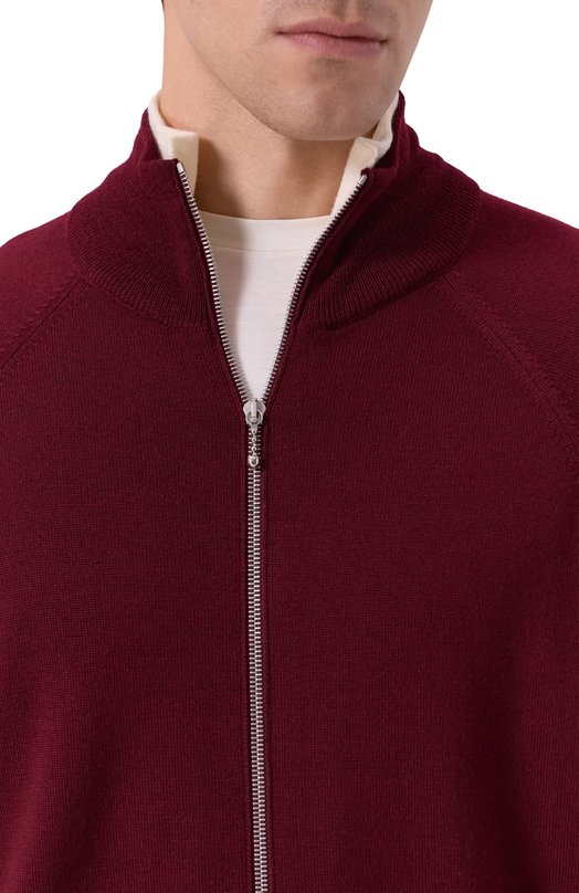 Шерстяной кардиган Jil Sander J22HP0040-J14782 Бордовый  J22HP0040-J14782 Фото 5
