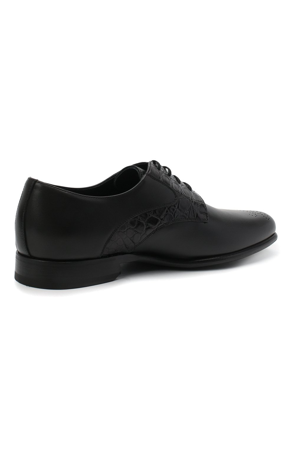 Дерби с отделкой из кожи каймана ZILLI, арт. MDU-B073/001/CCR0, фото 4