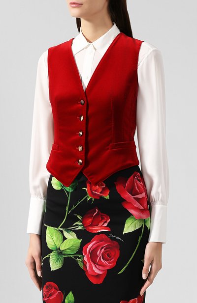 Жилет DOLCE & GABBANA красного цвета по цене 93550 руб., арт. F79H5T/FUWB3, фото 3 Жилет DOLCE & GABBANA, арт. F79H5T/FUWB3, фото 3