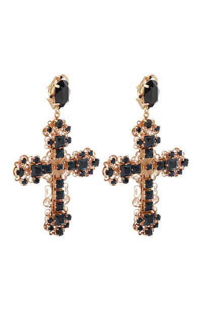 Клипсы DOLCE & GABBANA черного цвета по цене 212000 руб., арт. WES6V2/W1111, фото 3 Клипсы DOLCE & GABBANA, арт. WES6V2/W1111, фото 3