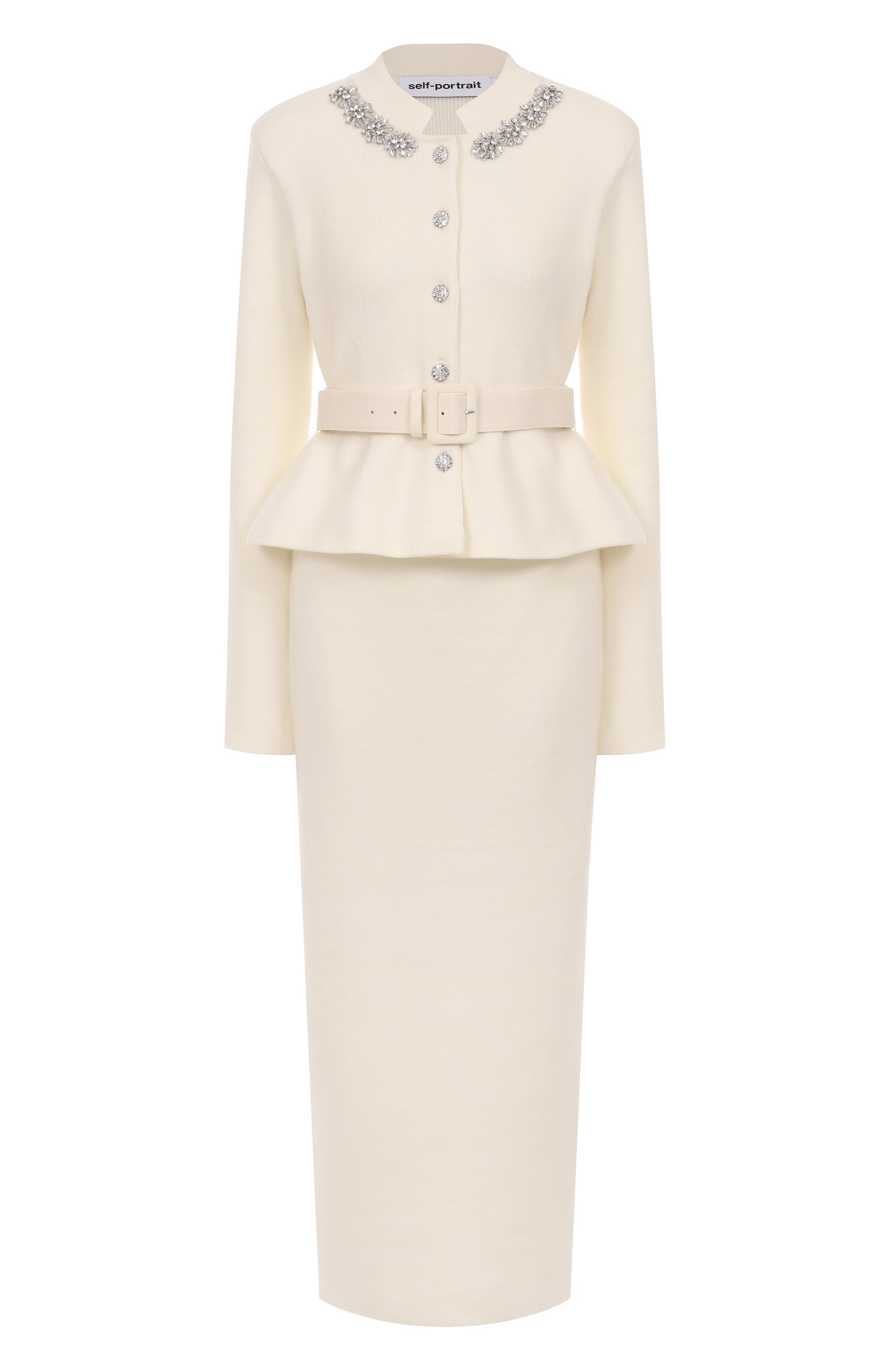 Платье из шерсти и хлопка SELF-PORTRAIT, арт. AW25138MC, фото 1