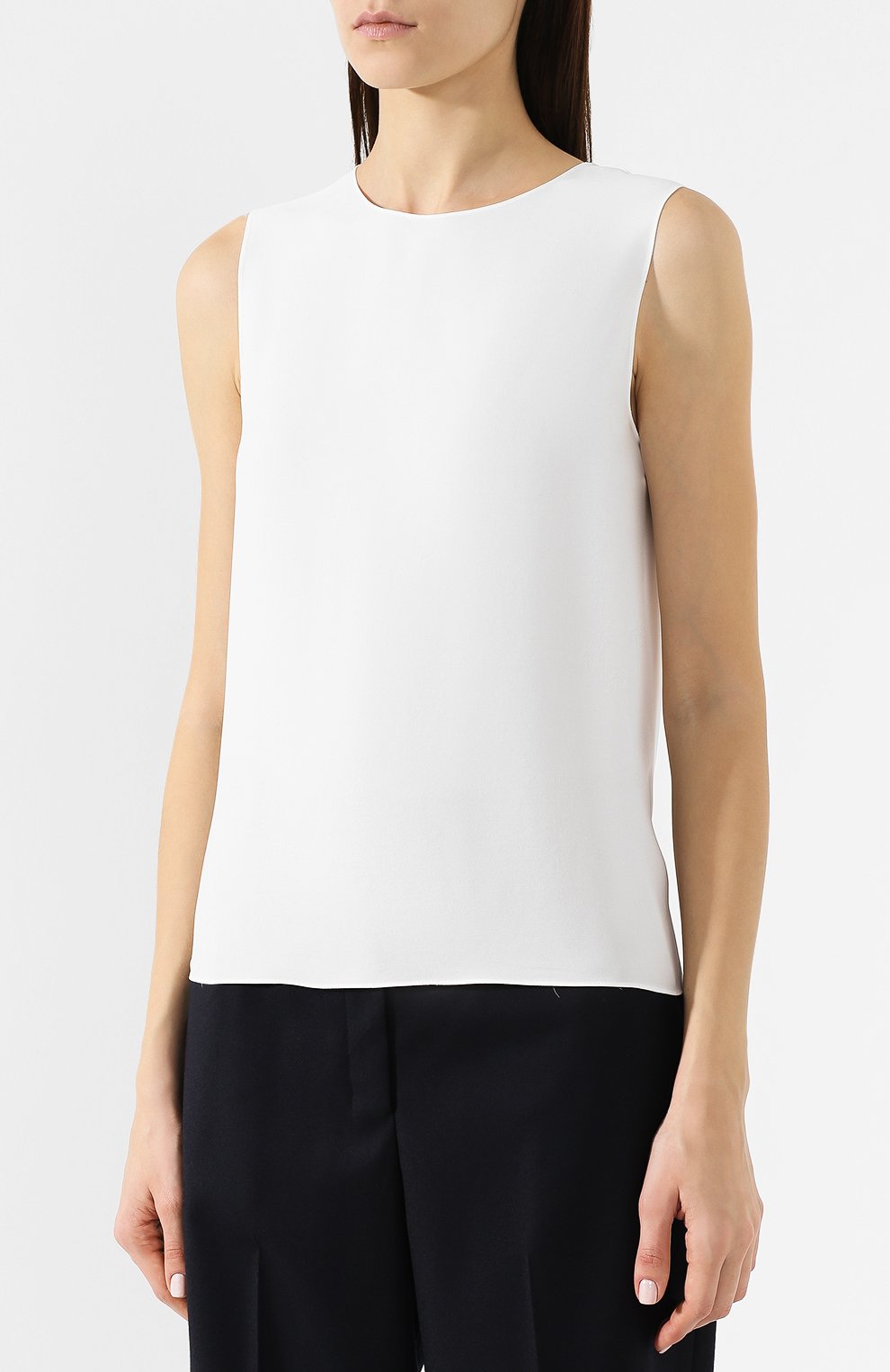 Шелковый топ THEORY белого цвета по цене 23450 руб., арт. J0102517, фото 3 Шелковый топ THEORY, арт. J0102517, фото 3