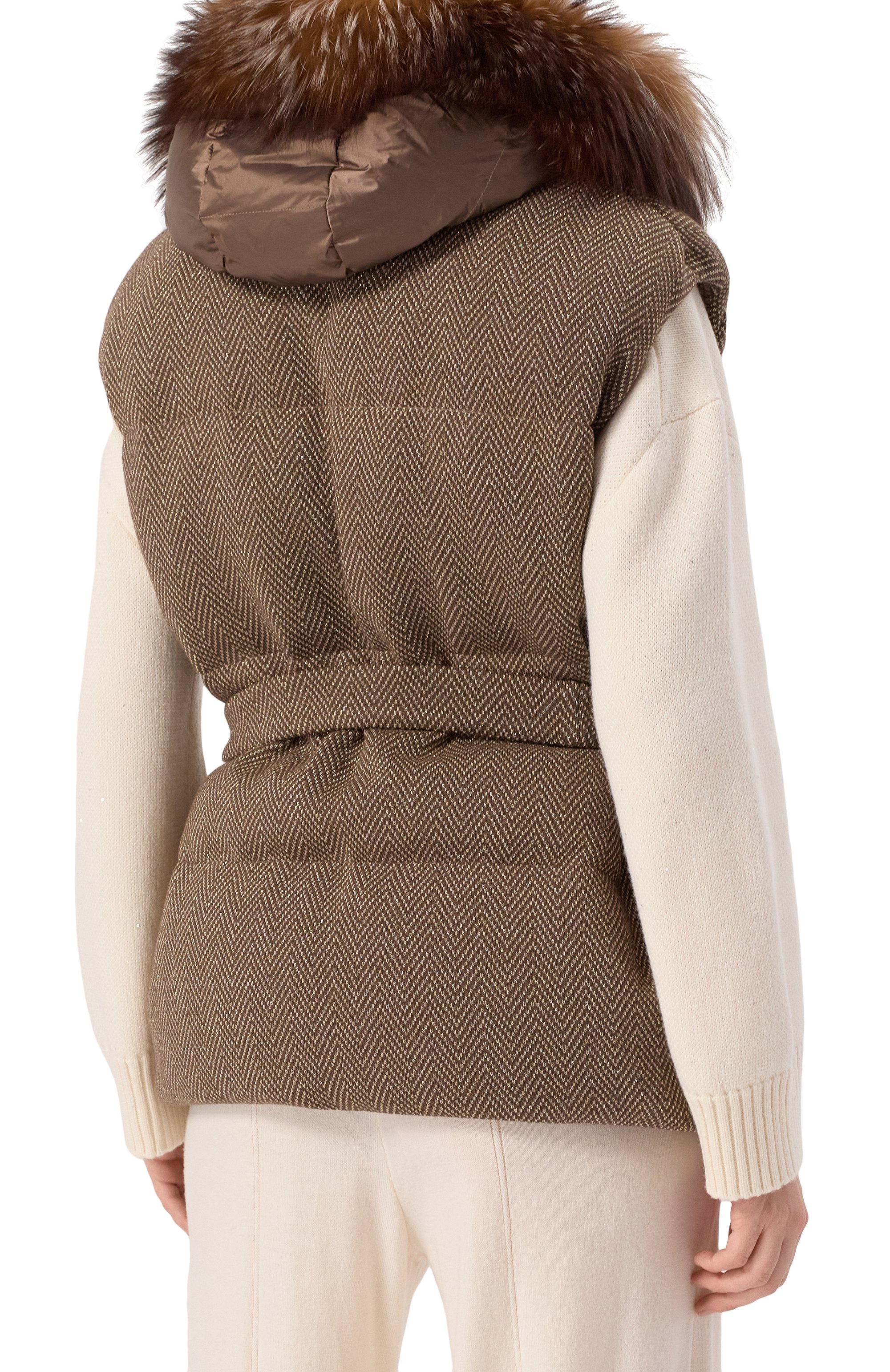 Пуховый жилет с отделкой из меха лисы FREEAGE, арт. WW25.VS013M.2939.130, фото 4