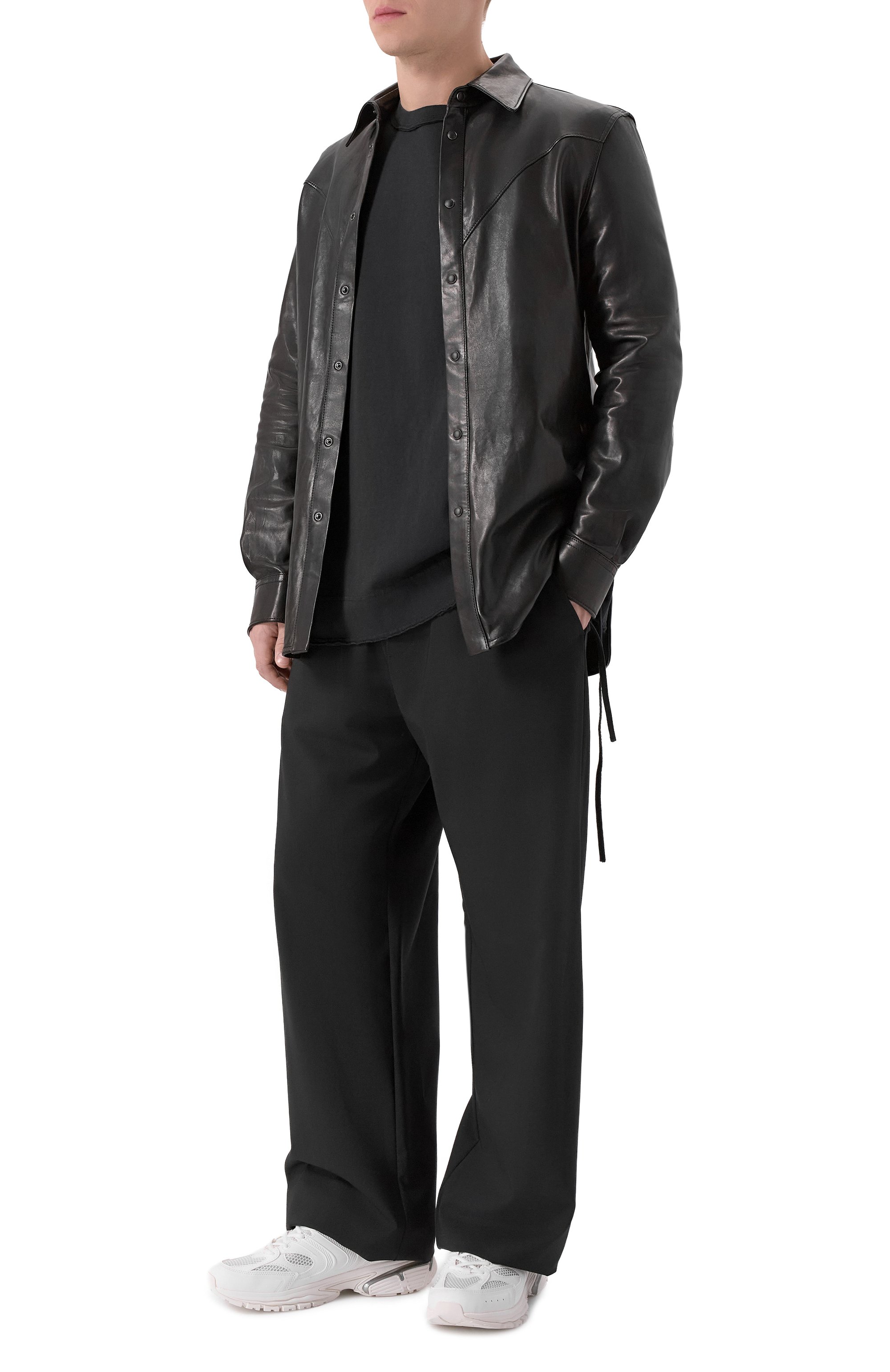 Кожаная куртка-рубашка ANN DEMEULEMEESTER, арт. B0013403/LT137, фото 2