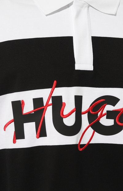 Хлопковое поло HUGO черно-белого цвета по цене 16500 руб., арт. 50494348, фото 5 Хлопковое поло HUGO, арт. 50494348, фото 5