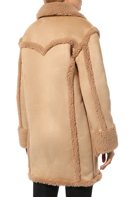 Дубленка из экомеха M05CH1NO Jeans Бежевый, фото 4