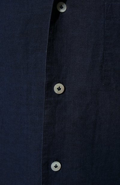 Рубашка изо льна и хлопка ALESSANDRO GHERARDI темно-синего цвета по цене 24750 руб., арт. B0WLING/10AU, фото 5 Рубашка изо льна и хлопка ALESSANDRO GHERARDI, арт. B0WLING/10AU, фото 5