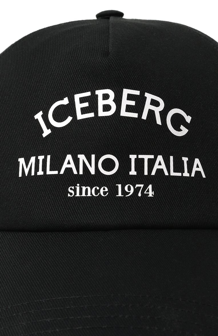 Мужская хлопковая бейсболка ICEBERG черного цвета, арт. 7101/6920 | Фото 4 (Материал: Хлопок, Текстиль; Материал сплава: Проставлено; Нос: Не проставлено)