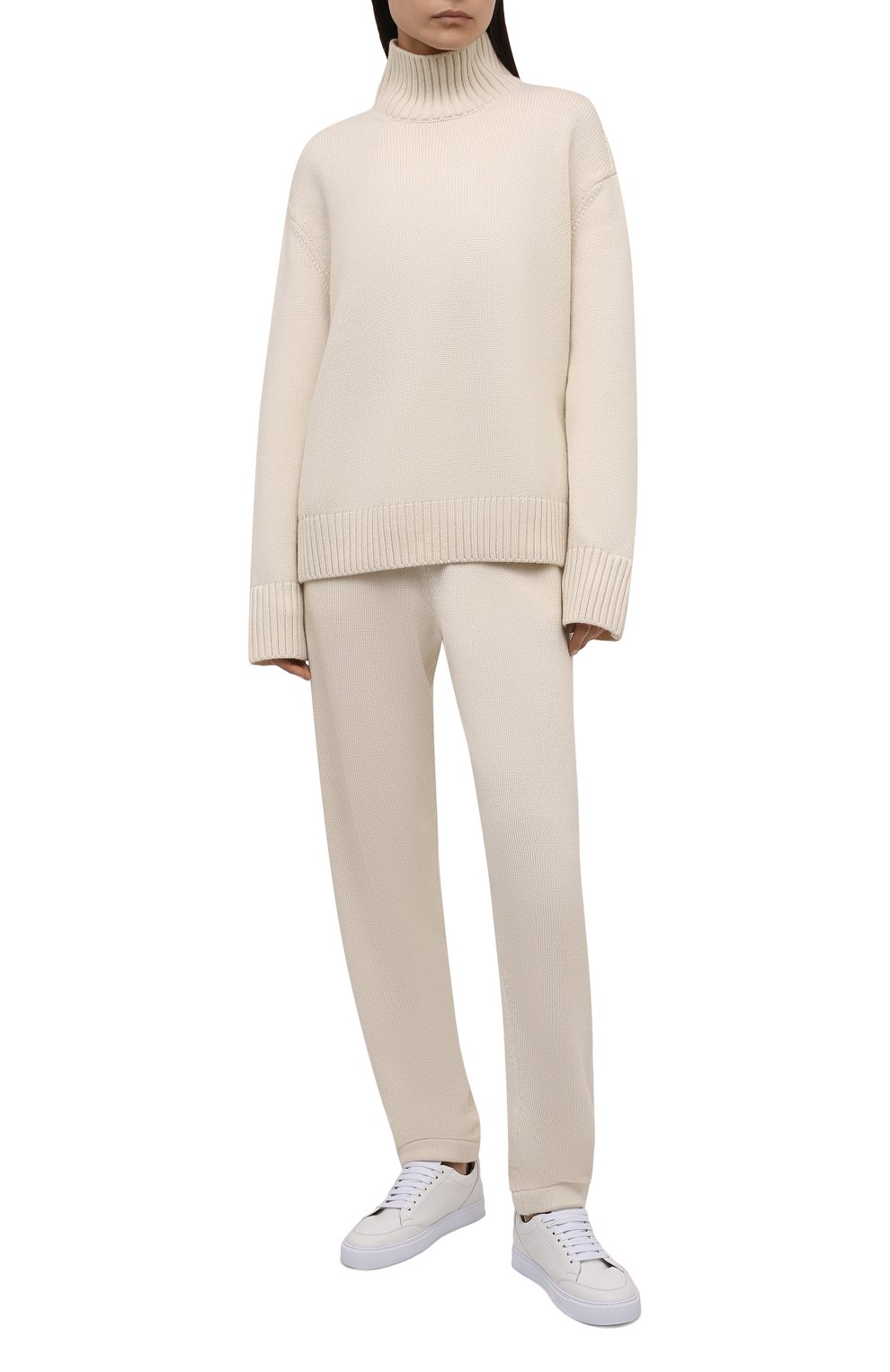 Брюки из кашемира и шелка LORO PIANA кремового цвета по цене 284000 руб., арт. FAL8599, фото 2 Брюки из кашемира и шелка LORO PIANA, арт. FAL8599, фото 2