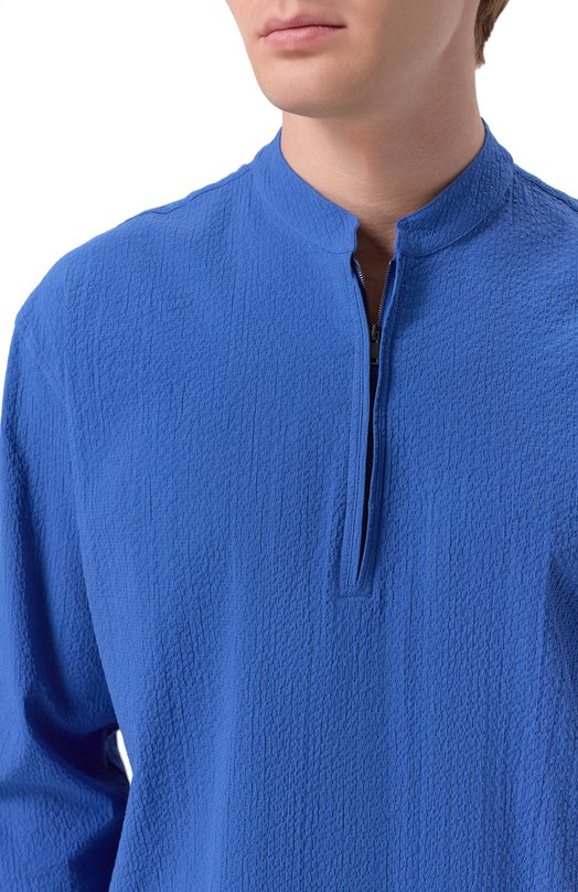 Хлопковая рубашка MVST M26.2PM.B020/F133 SEERSUCKER Синий  M26.2PM.B020/F133 SEERSUCKER Фото 5