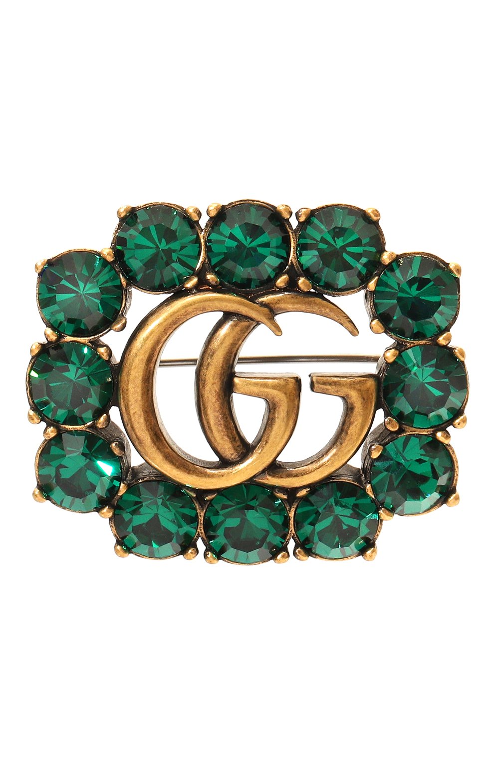 Брошь GUCCI зеленого цвета по цене 43200 руб., арт. 504857 J1D50, фото 1 Брошь GUCCI, арт. 504857 J1D50, фото 1