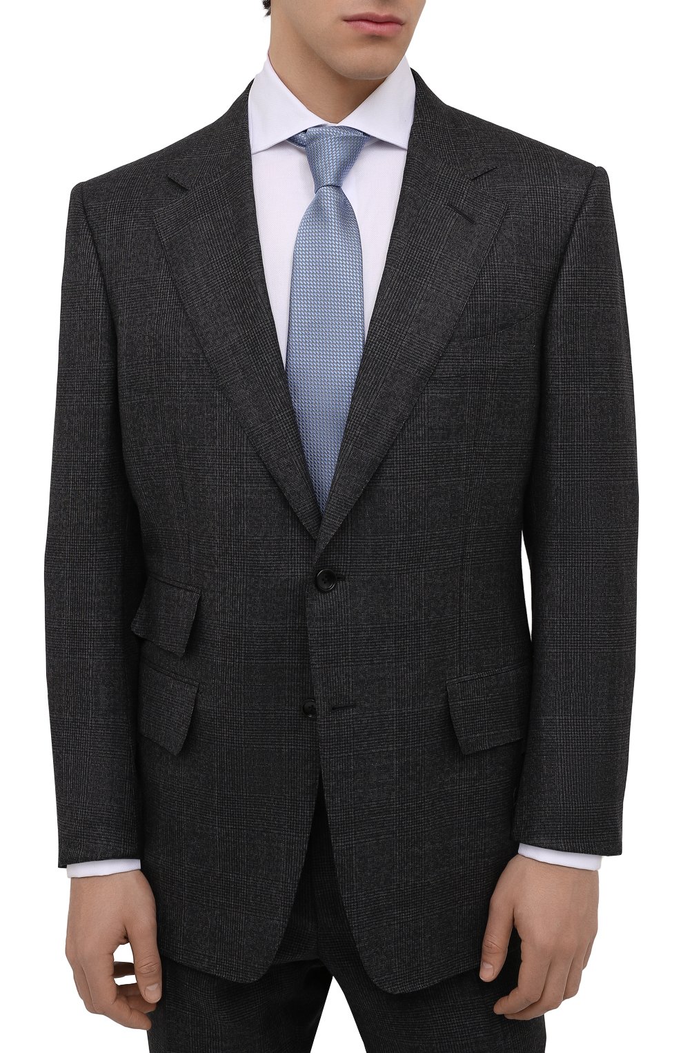 Шелковый галстук ZEGNA голубого цвета по цене 19950 руб., арт. Z3D02T/1UM, фото 2 Шелковый галстук ZEGNA, арт. Z3D02T/1UM, фото 2