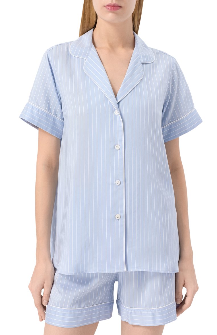 Женская пижама из вискозы и шелка ZIMMERLI голубого цвета, арт. 5149-11102 | Фото 3 (Нос: Не проставлено; Материал внешний: Вискоза)