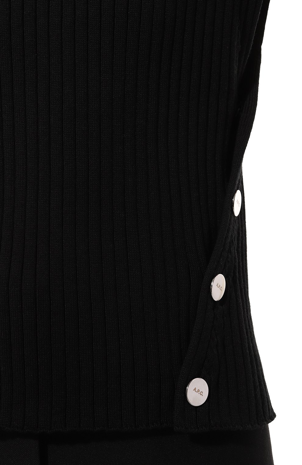 Топ из хлопка и шерсти A.P.C. черного цвета по цене 32450 руб., арт. C0GXHF23278LZZ, фото 5 Топ из хлопка и шерсти A.P.C., арт. C0GXHF23278LZZ, фото 5