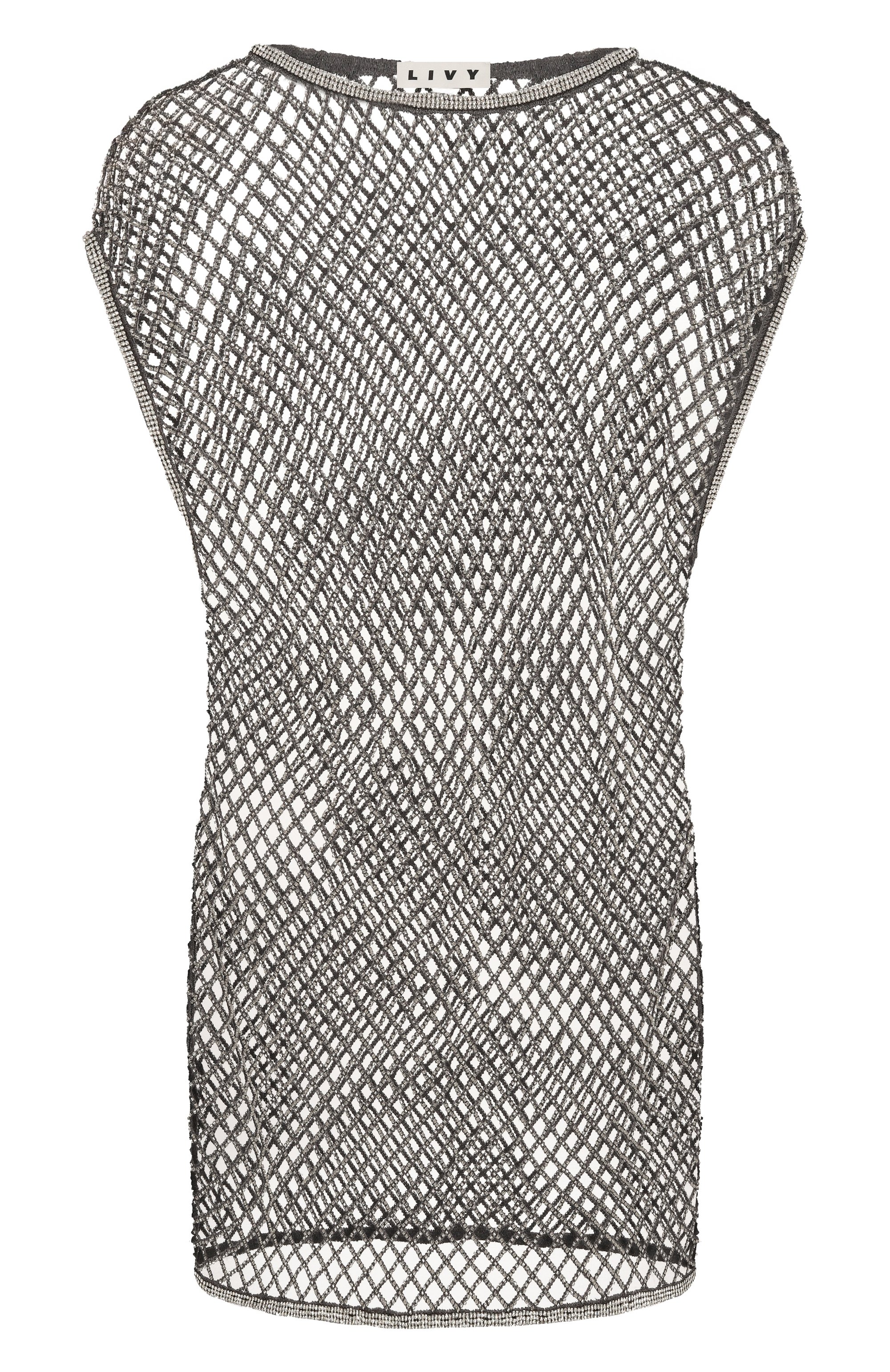 Платье с отделкой стразами LIVY серебряного цвета по цене 92320 руб., арт. 655734551, фото 1 Платье с отделкой стразами LIVY, арт. 655734551, фото 1