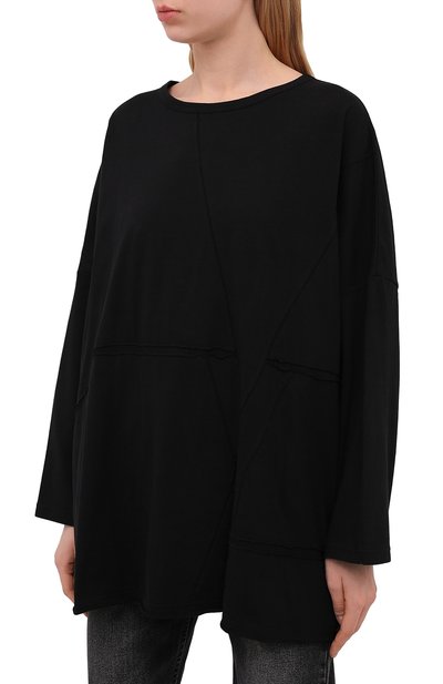 Хлопковый лонгслив YOHJI YAMAMOTO черного цвета по цене 41050 руб., арт. ND-T60-086, фото 3 Хлопковый лонгслив YOHJI YAMAMOTO, арт. ND-T60-086, фото 3