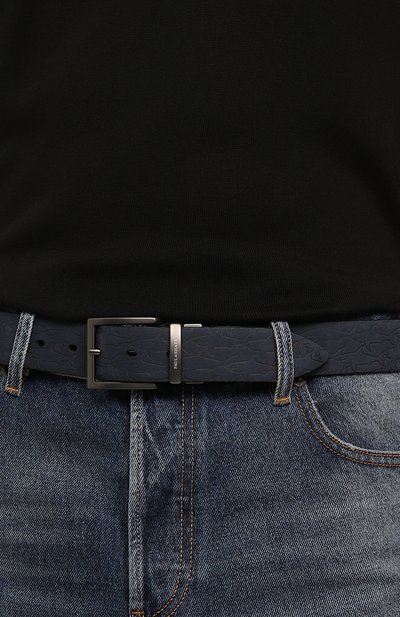 Кожаный ремень PAUL&SHARK темно-синего цвета по цене 22100 руб., арт. 13316006, фото 2 Кожаный ремень PAUL&SHARK, арт. 13316006, фото 2