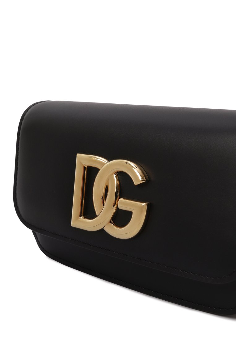 Женская сумка 3.5 DOLCE & GABBANA черного цвета, арт. BB9603_BI9603_BE9603/AW576_1 | Фото 3 (Материал: Натуральная кожа; Размер: mini; Ремень/цепочка: На ремешке)