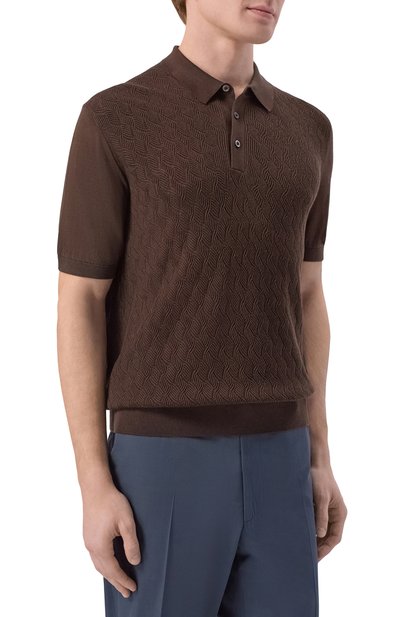 Поло из шелка и хлопка CORNELIANI, арт. 27M554/2725167, фото 3