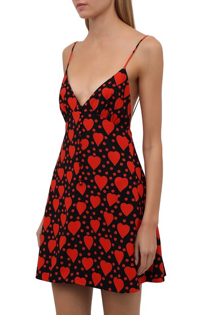 Платье из вискозы SAINT LAURENT красного цвета по цене 164000 руб., арт. 665640/Y3C91, фото 3 Платье из вискозы SAINT LAURENT, арт. 665640/Y3C91, фото 3