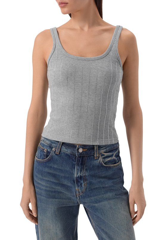 Хлопковый топ Sasha Kim SK-00001776 Серый  SK-00001776 Фото 3