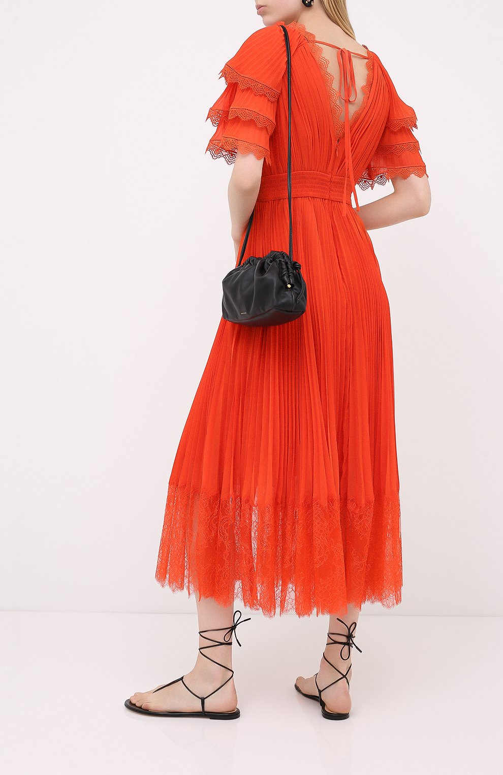 Платье SELF-PORTRAIT оранжевого цвета по цене 39950 руб., арт. PF20-085M, фото 2 Платье SELF-PORTRAIT, арт. PF20-085M, фото 2