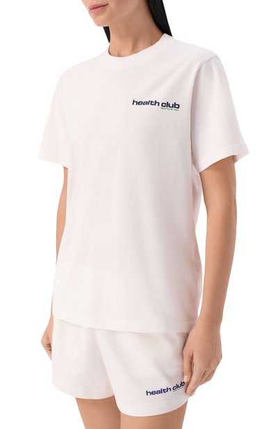 Хлопковая футболка SPORTY AND RICH белого цвета по цене 12150 руб., арт. T011973183WH01, фото 3 Хлопковая футболка SPORTY AND RICH, арт. T011973183WH01, фото 3