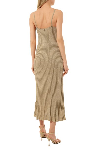 Платье с отделкой стразами BLUGIRL бежевого цвета по цене 39950 руб., арт. RA3081/MS006, фото 4 Платье с отделкой стразами BLUGIRL, арт. RA3081/MS006, фото 4