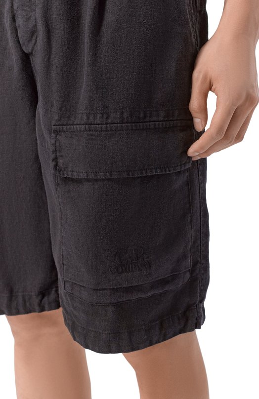 Льняные шорты C.P. Company 20CMBE250A/1103410 Чёрный  20CMBE250A/1103410 Фото 5