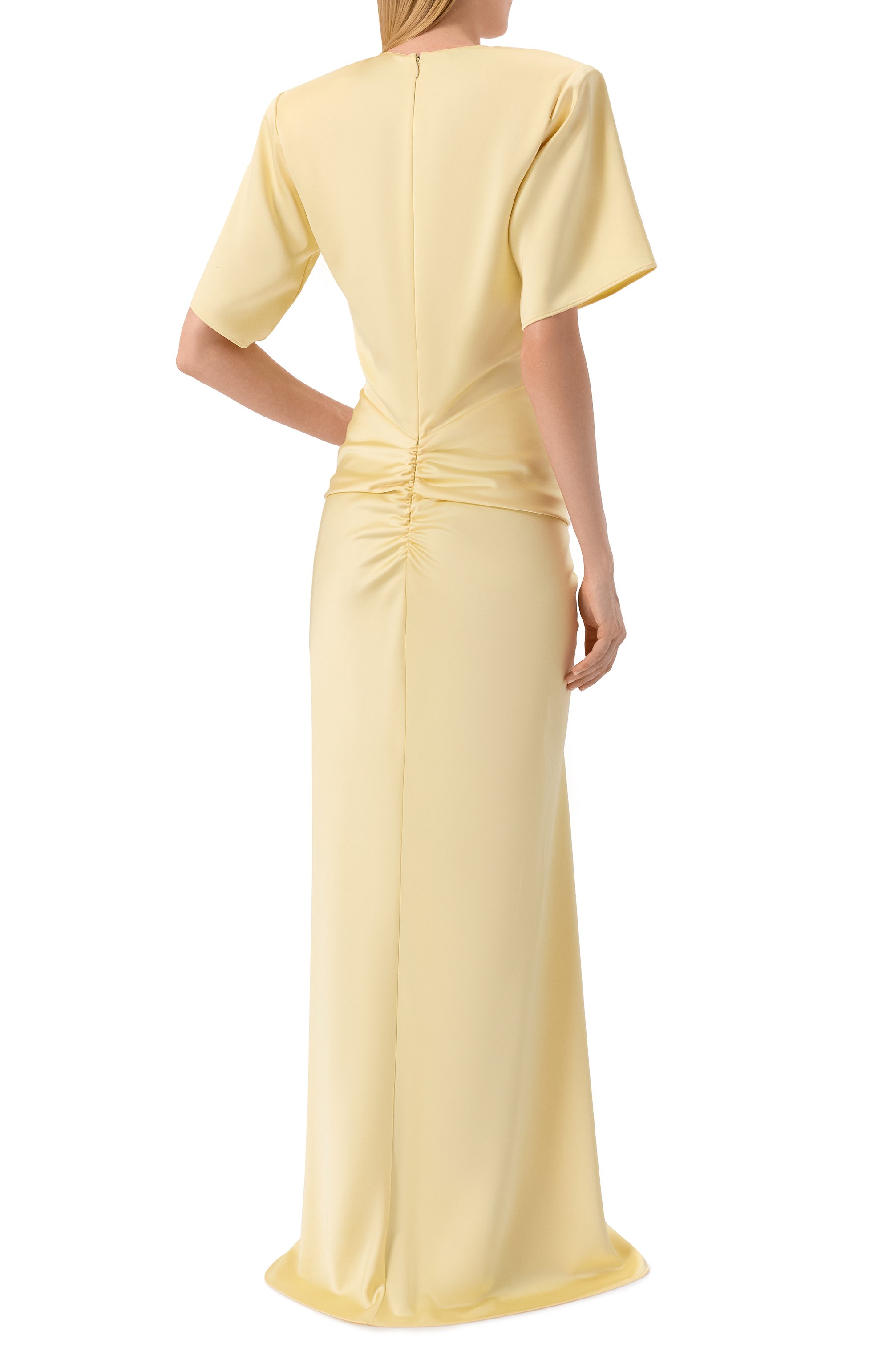 Атласное платье THE ANDAMANE желтого цвета по цене 69950 руб., арт. T190177A/TNP229, фото 3 Атласное платье THE ANDAMANE, арт. T190177A/TNP229, фото 3