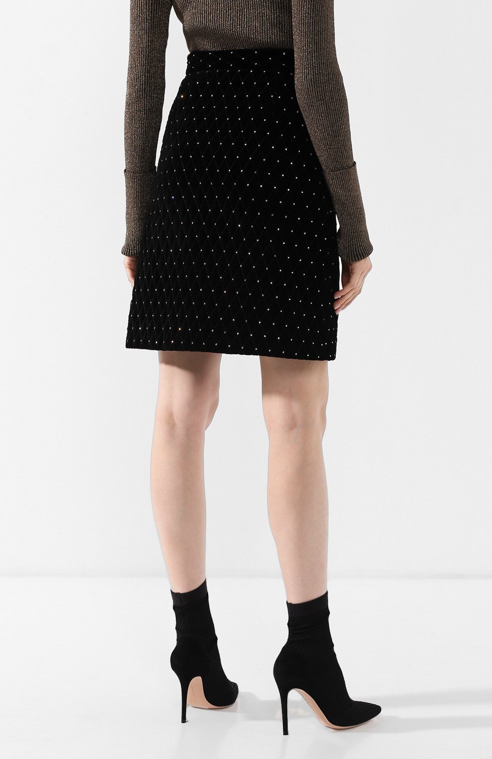 Бархатная юбка-миди с декоративной отделкой GUCCI, арт. 543479/ZLE93, фото 4