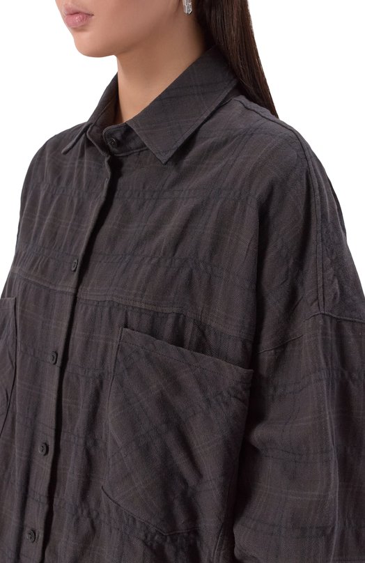 Блузка из шерсти и хлопка Andrea Ya'aqov 25WT0K27/C0TT0N W00L Коричневый  25WT0K27/C0TT0N W00L Фото 5