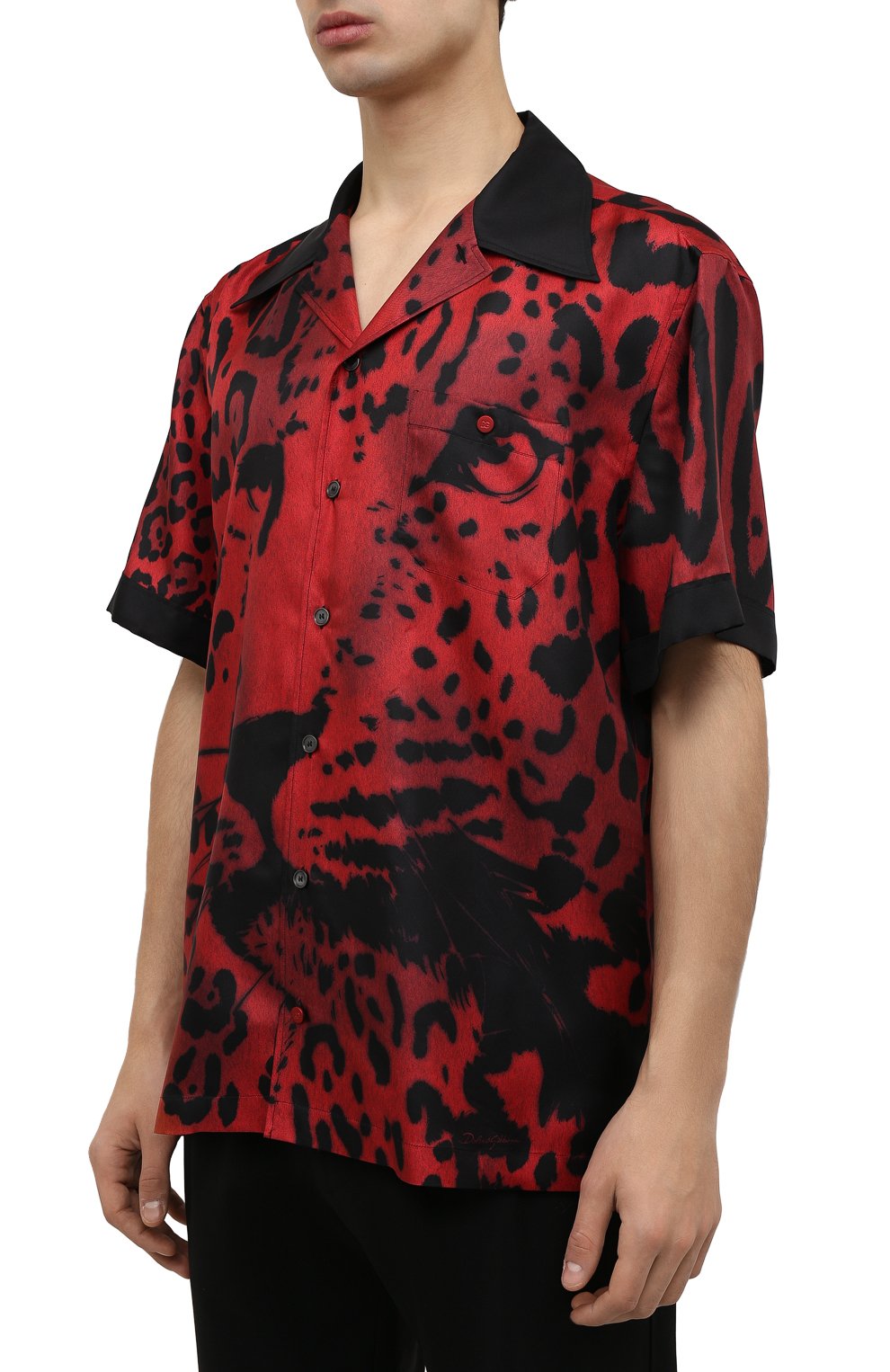 Шелковая рубашка DOLCE & GABBANA красного цвета по цене 122000 руб., арт. G5JH9T/GEY73, фото 3 Шелковая рубашка DOLCE & GABBANA, арт. G5JH9T/GEY73, фото 3
