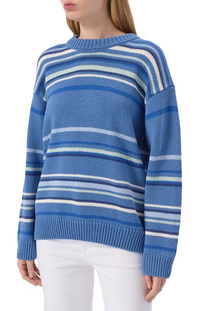 Хлопковый свитер 12 STOREEZ синего цвета по цене 17000 руб., арт. 137159, фото 3 Хлопковый свитер 12 STOREEZ, арт. 137159, фото 3