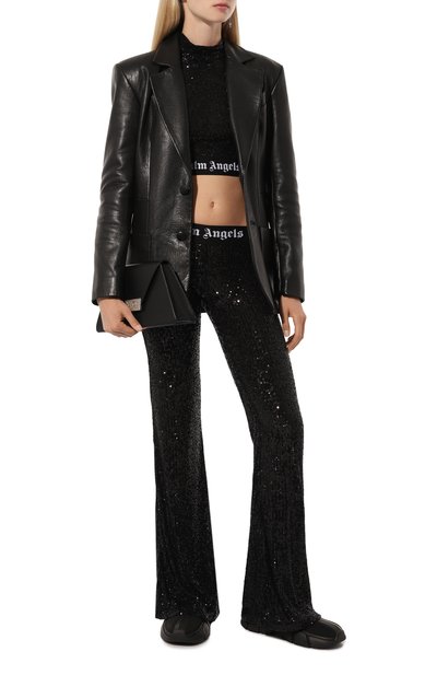Брюки с отделкой пайетками PALM ANGELS, арт. PWCA101F24FAB003, фото 2