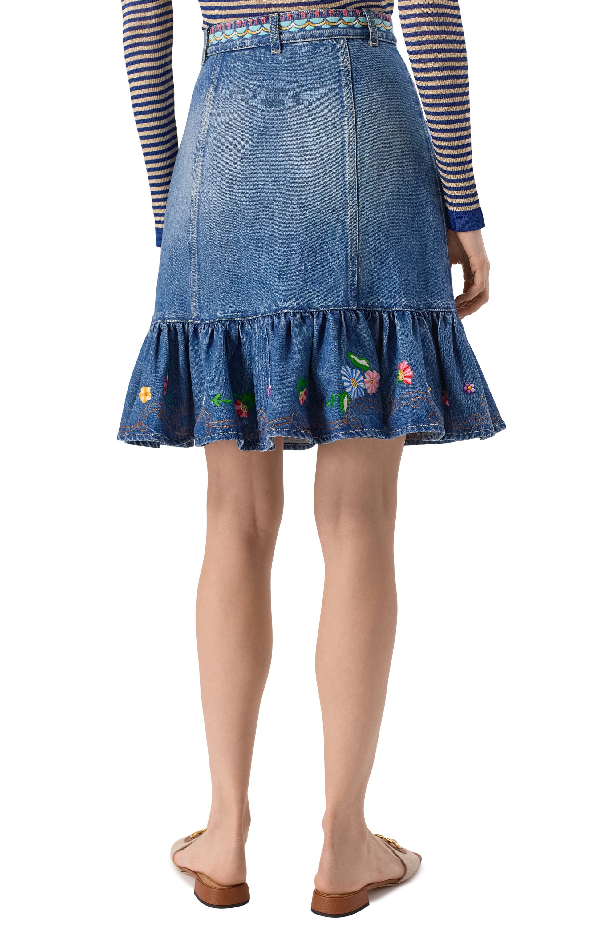 Джинсовая юбка VALENTINO, арт. 6B3DD19H94T, фото 4